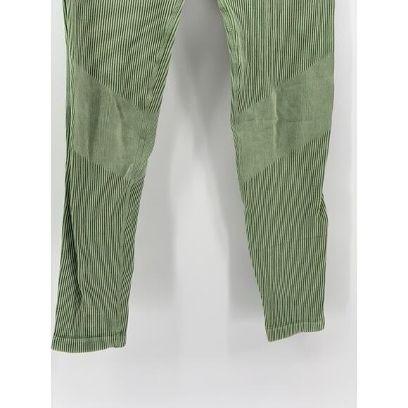 UNBRANDED Women's Green Ribbed High-Rise Pull-On Compression Leggings SZ M - Picture 8 of 10